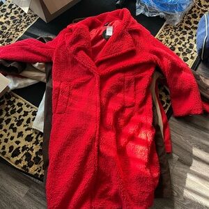 Cozy Red Teddy Jacket for Women
